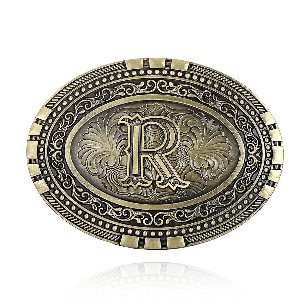 9802 Western cowboy belt buckle initials ABCDEF TO Z 's novelty upgraded